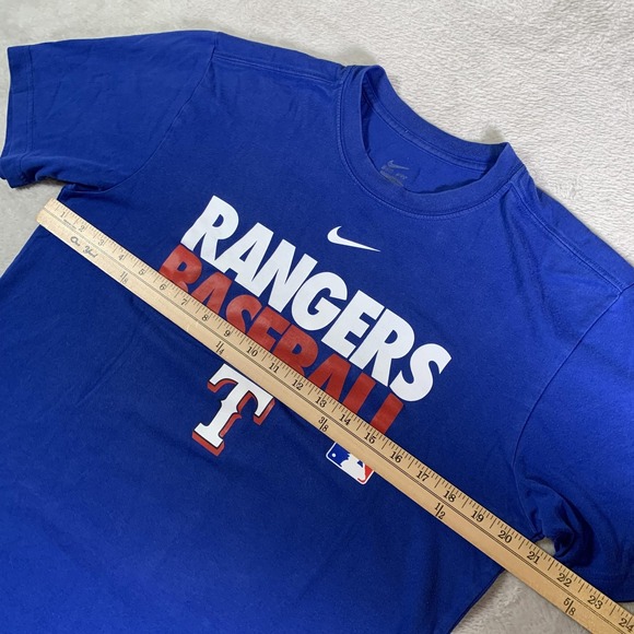Texas Rangers Shirt Mens Medium Blue MLB Baseball Nike Dri Fit Performance Tee - Picture 5 of 13